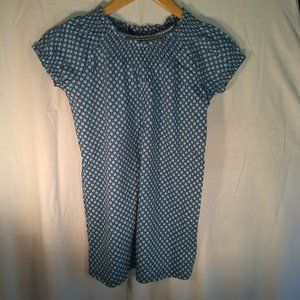 LANDS’ END Girl’s Short-sleeved Smocked Neck Tunic